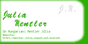 julia mentler business card